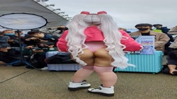 懐かしのデカケツ丸出しコスプレイヤーさん。縦