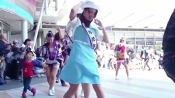 高松ゆめ大使  強風の中の阿波踊りでパンチラ!?