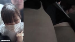 電車 マスク美女 挿入