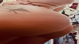 Bubble butt blonde ass in thong