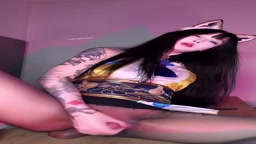 【狐耳タトゥー女子2】おまんこ擦りつけから黒スト破いて本気挿入♡