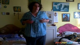 Chubby Brunette Babe Strips and Humps on Webcam