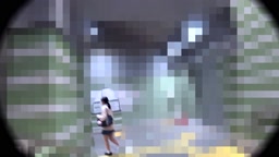 【電車窃触】SSS級Kの淫汁 派手な蛍光Tバックを履いたミニスカちゃんを追跡尾行し使い込んだスケベ膣