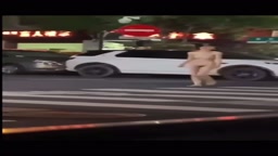 Chinese crazy slut nude in public