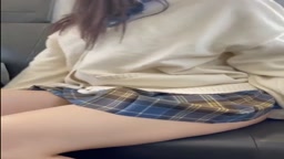 Girl spreads her legs on the train