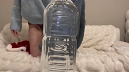 変態OLのサンタコス生着替え。全部透け透けになりました♡