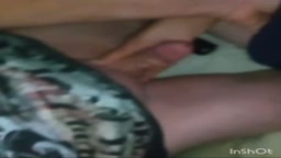 Husband getting a handjob