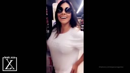 Nude in a grocery shop.