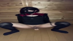 黒い衣装が似合う男の娘のアナニー