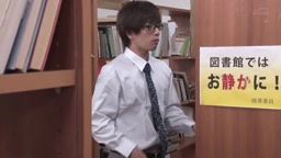 Three girls have fun in the library