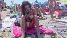 Sexy Silver Thong on the Beach