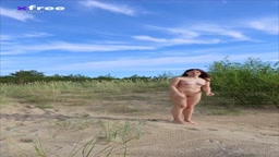 completely nude girl walks on the beach 2