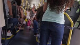 Hot Young Girl At The Bus Boor