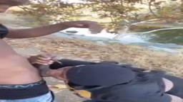 黒人の野外フェラ抜き