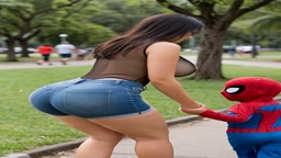 Sexy mom walking in the Park