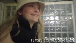 Louiselittlefrench - Public toilet masturbation