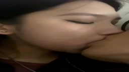 A beautiful girl is kissing passionately.