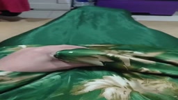 Satin green baju kurung fetish cumshot