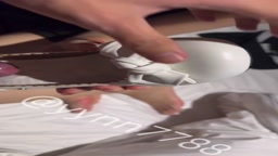 Gf making Bf cum into her shoe