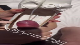Gf making Bf cum into her shoe