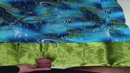 Dick Precum rubbing Satin Green Kebaya Baju kurung