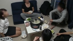 母と息子　鍋パーティー４P