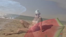 cindy masturbates on public beach