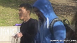 brunette loves to masturbate in public