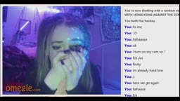 Omegle blonde slut horny for some big cock 20 min