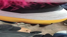 Encoxada next to her boyfriend