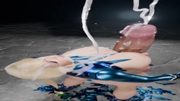 space hunter blonde Shemale cums on whole body