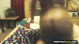 Curvy Ebony Masturbates on Webcam