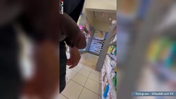 Dickflash - 2 sexy teen e-girl employee asking for a product while dick in their faces