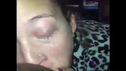 Girl's Interracial Deep Throat Blowjob for BBC