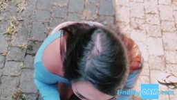 Risky Roadside Blowjob with a BBW Babe