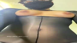 ボディストッキング　白濁ディルドオナニー