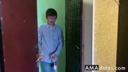 Squirting Neighbor Gives Quick Blowjob While Husband's Away