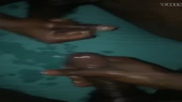 Two friends jerking off each others oiled bbc to cumming finish