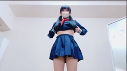 紺色セーラー服の巨乳美女！電マ当て！