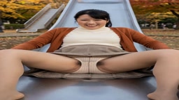人妻滑り台パンチラ (2)