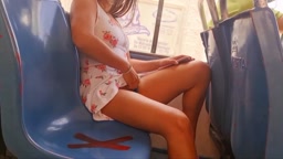 Exhibitionist Latina Babe Flashes on the Bus