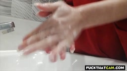 Washing my hands before pleasing myself.