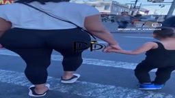 candid - big ass mom in leggings