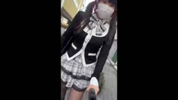 わかばちゃん 路上乳出し超ミニスカ食い込みTバックパンチラ散歩
