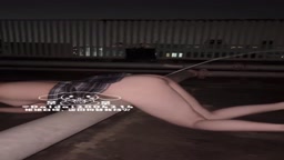 野外アナル牛乳噴射
