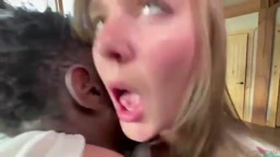 Standing blonde white girl pussy fucked by bbc