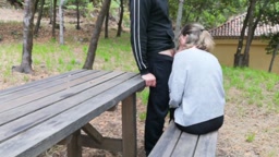 Public Blowjob at a Campsite with a Sexy Italian Blonde Babe