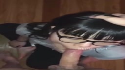 眼鏡フェラ顔射