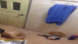 Spying on an Asian woman bathing - 5