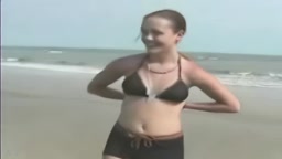 ENF Girl Lost bet had to strip on beach